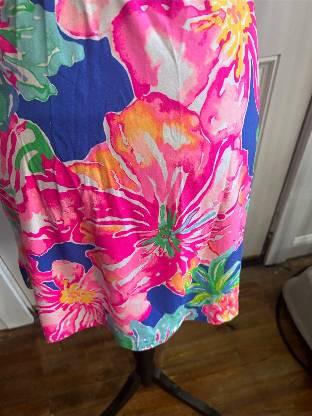 Lilly Pulitzer Pink, Blue & Green Floral Wrap Midi Dress - Picture 5 of 7